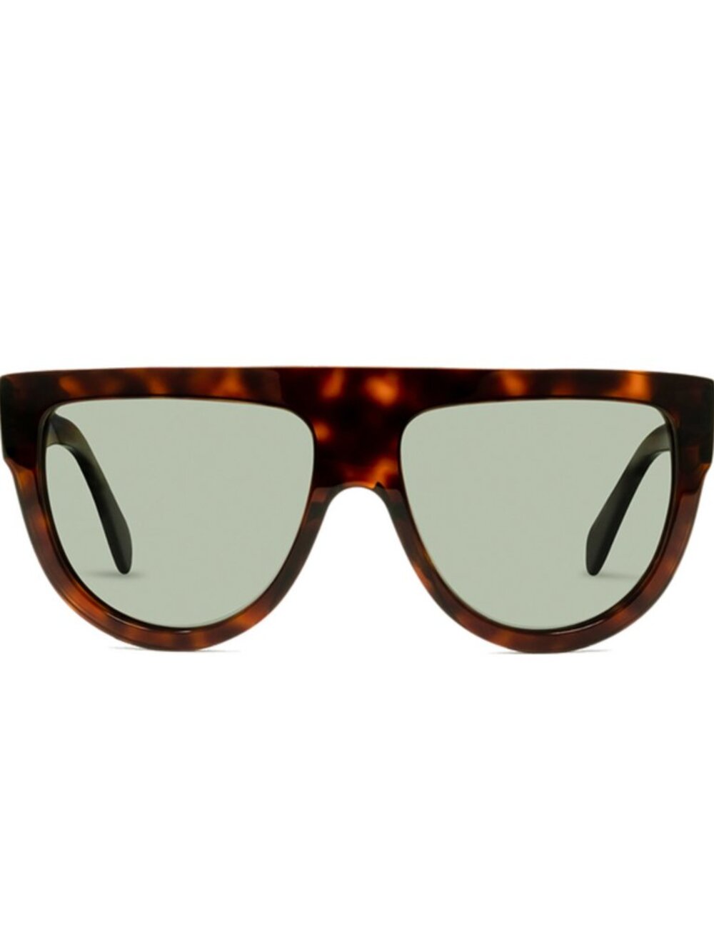 CELINE CL4001IN 54R Havana Square Polarized Sunglasses Green Lenses – Unisex - Picture 2 of 9